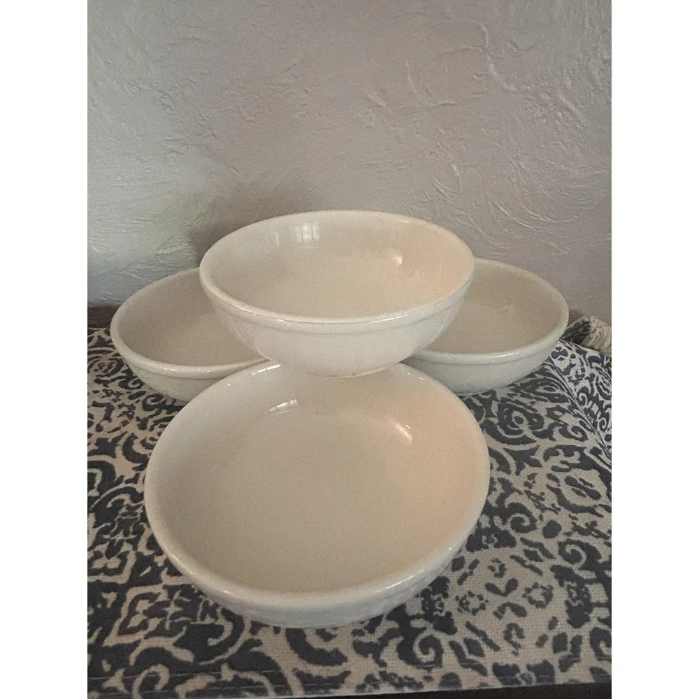 Homer Laughlin JJC Ivory Soup Cereal Bowls Set 9 USA Lead Free Restaurant Ware